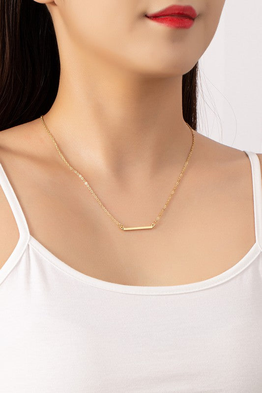 Delicate Horizontal Bar Necklace - Balance