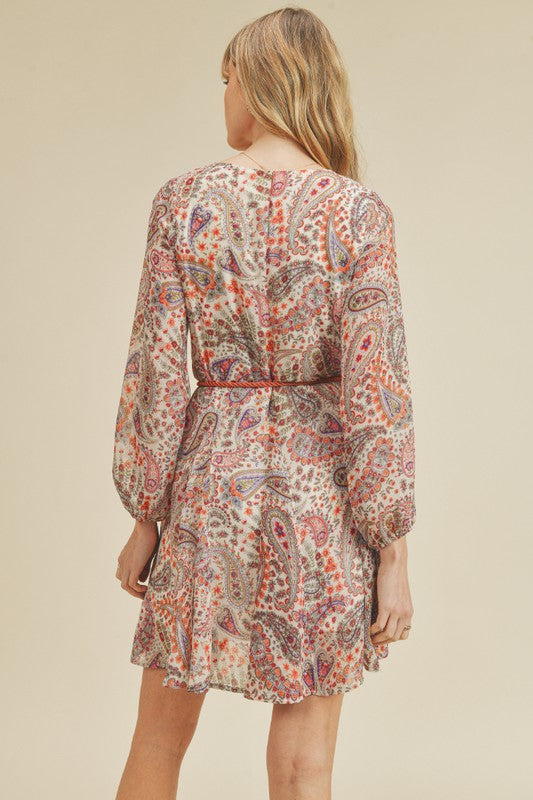 Jubilee Paisley Print Flowy Dress - Ivory