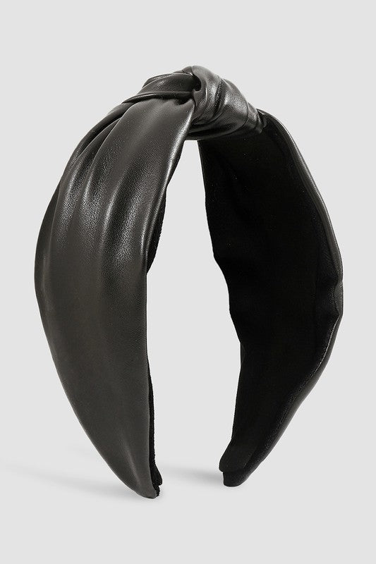 Soft Vegan Leather TopKnot Headband