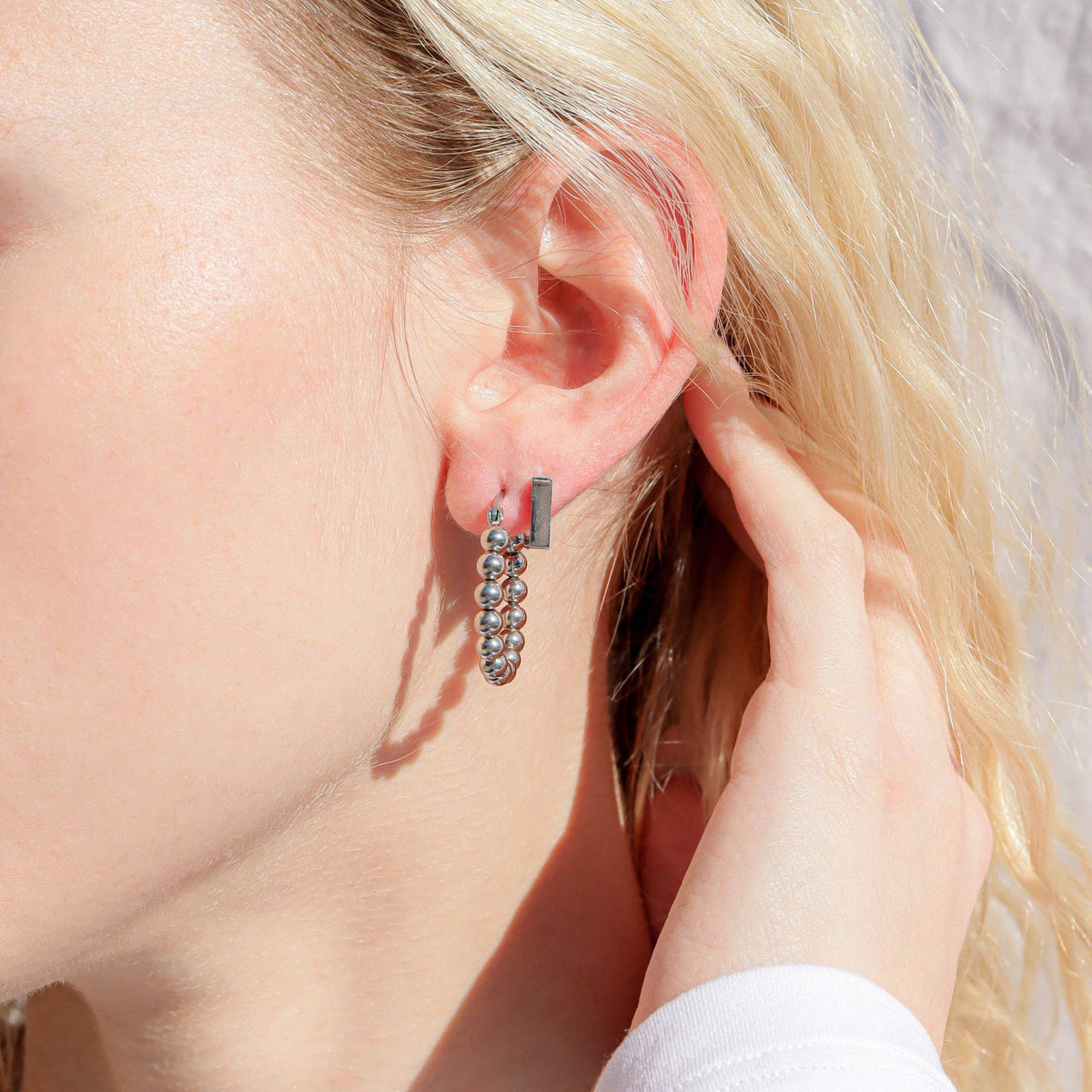Classic Beaded Hoops - NON TARNISH, WATERPROOF