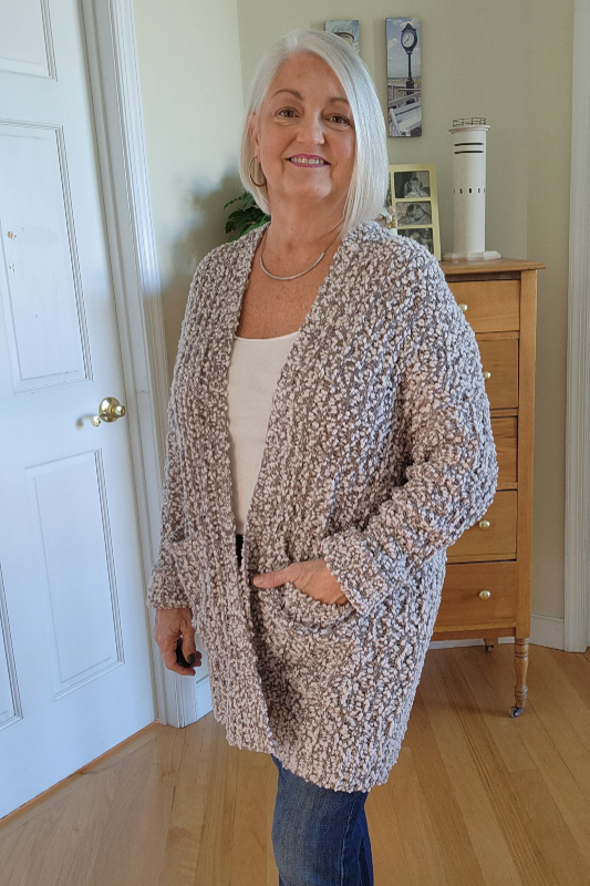 Grey popcorn cardigan best sale