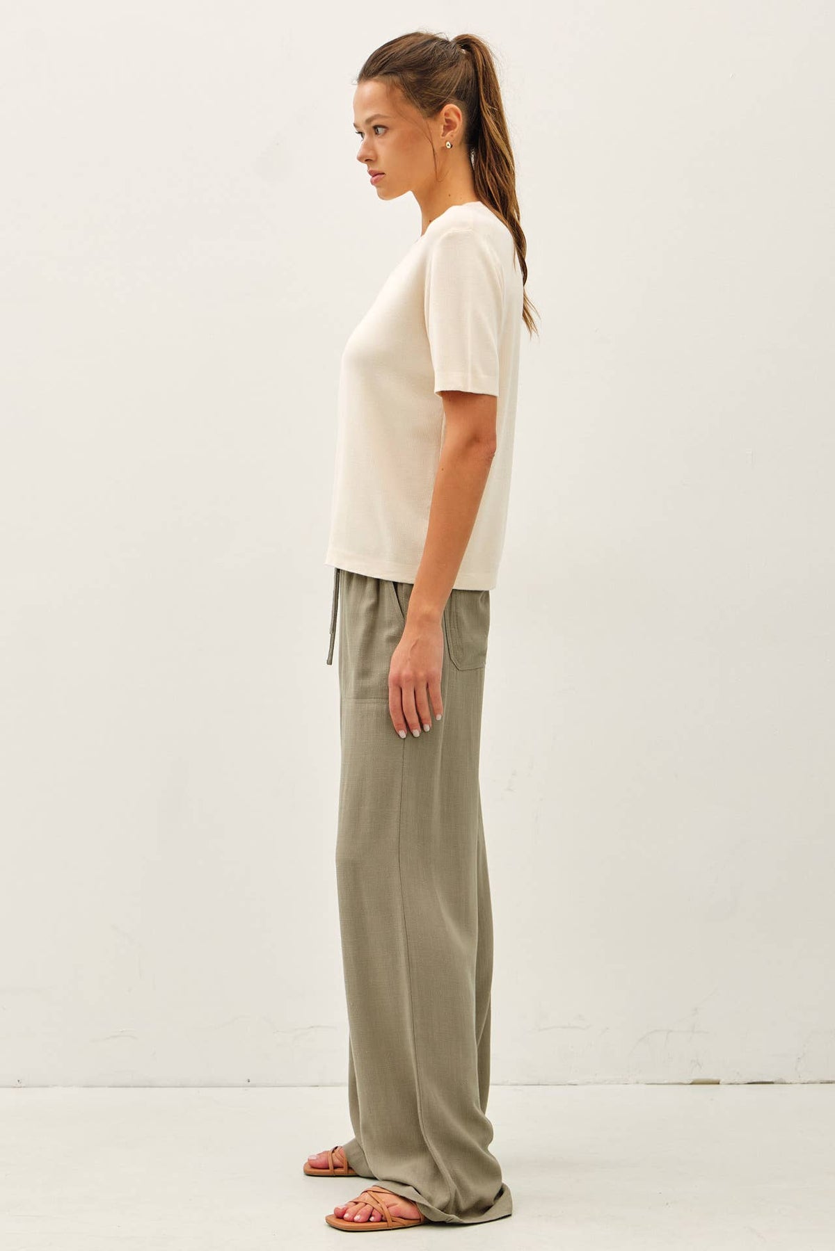 CASHMERE BLENDED SHORT SLEEVE SWEATER
