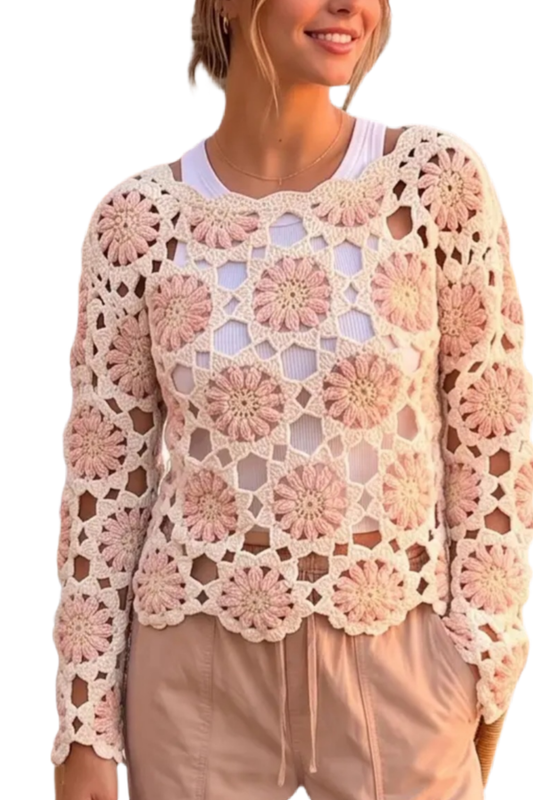 Coastal Bloom Crochet Top