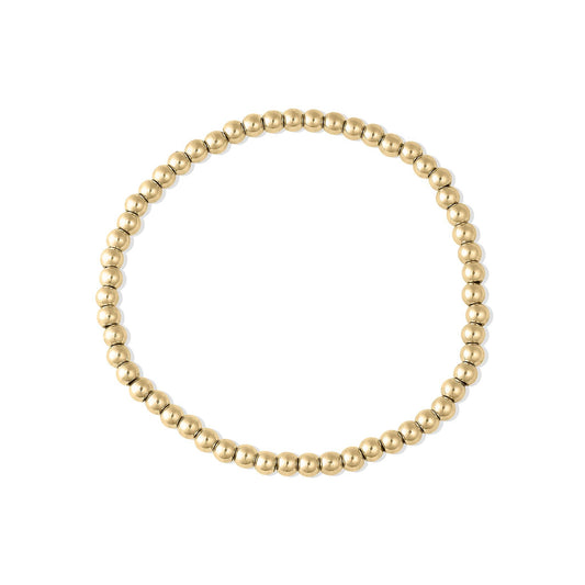 4mm & 5mm Gold Beaded Stretch Bracelet